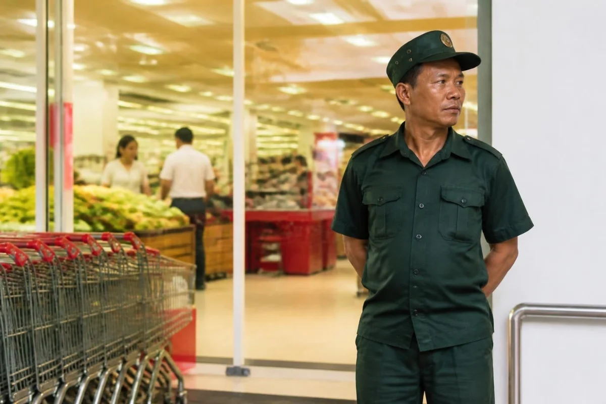 Bảo vệ cửa hàng, siêu thị